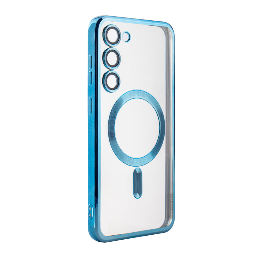 Reiko Magnetic Wireless Charging TPU Bumper Case for Galaxy S23 Plus in Blue | MaxStrata