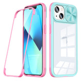 Reiko Full Protection with Phone Protective Film Slide Camera Lens Phone Case for iPhone 14 in Blue | MaxStrata