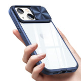 Reiko Full Protection with Phone Protective Film Slide Camera Lens Phone Case for iPhone 14 in Navy | MaxStrata