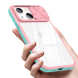 Reiko Full Protection with Phone Protective Film Slide Camera Lens Phone Case for iPhone 14 in Pink | MaxStrata