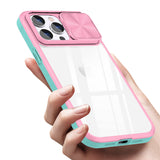 Reiko Full Protection with Phone Protective Film Slide Camera Lens Phone Case for iPhone 14 Pro in Pink | MaxStrata