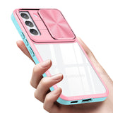 Reiko Full Protection with Phone Protective Film Slide Camera Lens Phone Case for Samsung Galaxy S 22 in Pink | MaxStrata