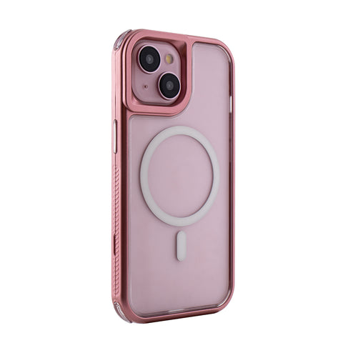 Reiko Heavy Duty 3-in-1 Hybrid Shockproof Anti-Fall Protective Magnetic Case for iPhone 15   in Pink | MaxStrata