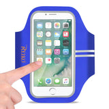 Reiko Running Sports Armband for iPhone 7/ 6/ 6S or 5 Inches Device in Blue (5X5 Inches) | MaxStrata