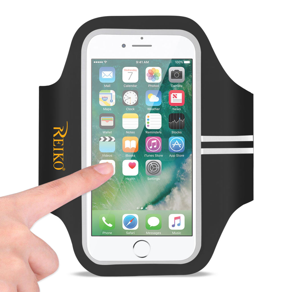 Reiko Running Sports Armband for iPhone 7 Plus/ 6S Plus or 5.5 Inches Device in Black (5.5X5.5 Inches) | MaxStrata