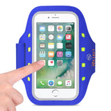 Reiko Running Sports Armband for iPhone 7/ 6/ 6S or 5 Inches Device with LED in Blue (5X5 Inches) | MaxStrata