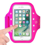 Reiko Running Sports Armband for iPhone 7/ 6/ 6S or 5 Inches Device with LED in Pink (5X5 Inches) | MaxStrata