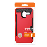 Reiko Alcatel Tru Slim Armor Hybrid Case with Card Holder in Red | MaxStrata