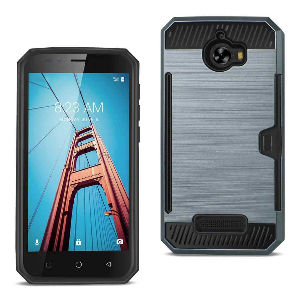 Reiko Coolpad Defiant Slim Armor Hybrid Case with Card Holder in Navy | MaxStrata