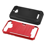 Reiko Coolpad Defiant Slim Armor Hybrid Case with Card Holder in Red | MaxStrata