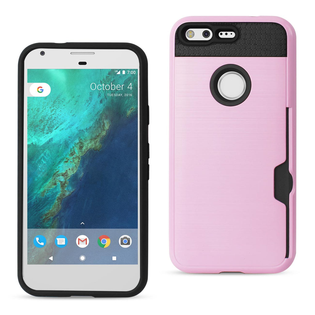 Reiko Google Pixel Slim Armor Hybrid Case with Card Holder in Rose Gold | MaxStrata