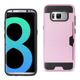 Reiko Samsung Galaxy S8 Edge /S8+ /S8+/ S8 Plus Slim Armor Hybrid Case with Card Holder in Pink | MaxStrata