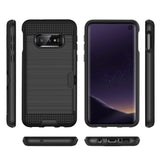 Reiko Samsung Galaxy S10 Lite Slim Armor Hybrid Case with Card Holder in Black | MaxStrata