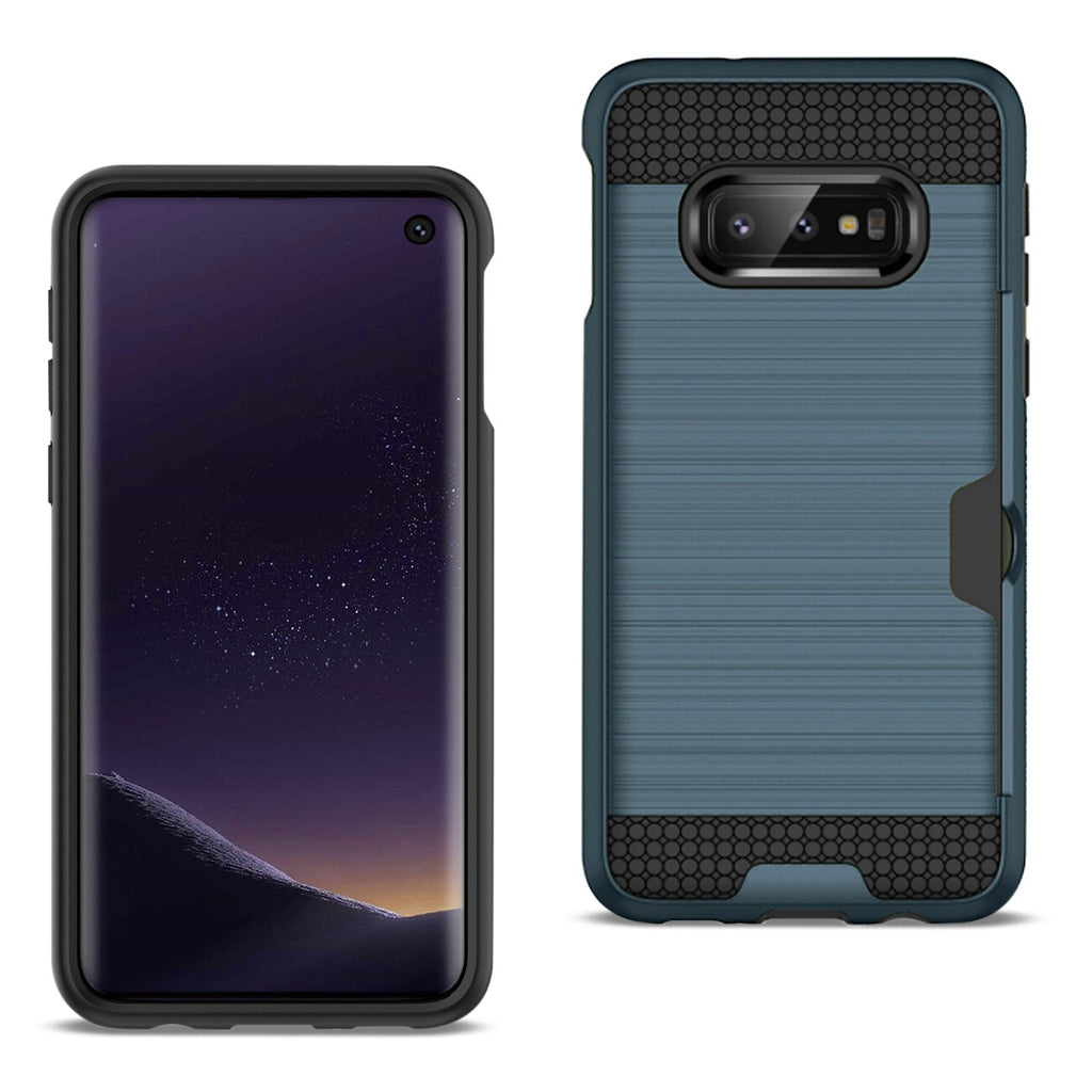 Reiko Samsung Galaxy S10 Lite Slim Armor Hybrid Case with Card Holder in Navy | MaxStrata