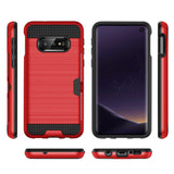 Reiko Samsung Galaxy S10 Lite Slim Armor Hybrid Case with Card Holder in Red | MaxStrata