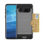 Reiko Samsung Galaxy S10 Plus Slim Armor Hybrid Case with Card Holder in Gray | MaxStrata