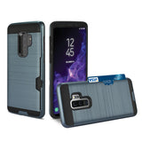 Reiko Samsung Galaxy S9 Plus Slim Armor Hybrid Case with Card Holder in Navy | MaxStrata