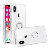 Reiko iPhone X/iPhone XS Transparent Air Cushion Protector Bumper Case with Ring Holder in Clear | MaxStrata