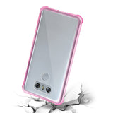 Reiko LG G6 Clear Bumper Case with Air Cushion Shock Absorption in Clear Hot Pink | MaxStrata