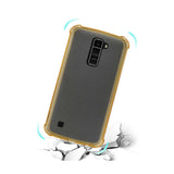 Reiko LG K10 Clear Bumper Case with Air Cushion Protection in Gold | MaxStrata