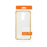 Reiko LG K10 Clear Bumper Case with Air Cushion Protection in Gold | MaxStrata