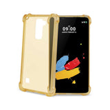 Reiko LG Stylus 2 Clear Bumper Case with Air Cushion Protection in Clear Gold | MaxStrata