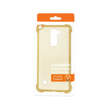 Reiko LG Stylus 2 Clear Bumper Case with Air Cushion Protection in Clear Gold | MaxStrata