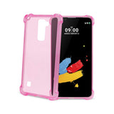 Reiko LG Stylus 2 Clear Bumper Case with Air Cushion Protection in Clear Hot Pink | MaxStrata