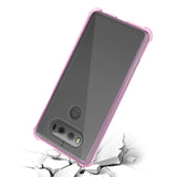 Reiko LG V20 5.7 Inches Clear Bumper Case with Air Cushion Protection in Clear Hot Pink | MaxStrata