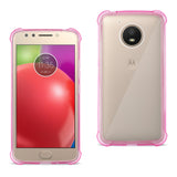 Reiko Motorola Moto E4 Active Clear Bumper Case with Air Cushion Protection in Clear Hot Pink | MaxStrata