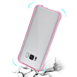 Reiko Samsung Galaxy S8 Clear Bumper Case with Air Cushion Protection in Clear Hot Pink | MaxStrata