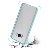 Reiko Samsung Galaxy S8 Clear Bumper Case with Air Cushion Protection in Clear Navy | MaxStrata