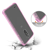 Reiko ZTE Max XL/ N9560 Clear Bumper Case with Air Cushion Protection in Clear Hot Pink | MaxStrata