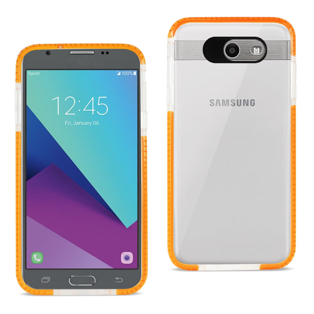 Reiko Samsung Galaxy J7 V (2017) Soft Transparent TPU Case in Clear Orange | MaxStrata