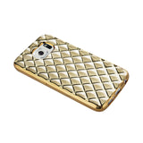 Reiko Samsung Galaxy S6 Flexible 3D Rhombus Pattern TPU Case with Shiny Frame in Gold | MaxStrata