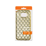 Reiko Samsung Galaxy S6 Flexible 3D Rhombus Pattern TPU Case with Shiny Frame in Gold | MaxStrata