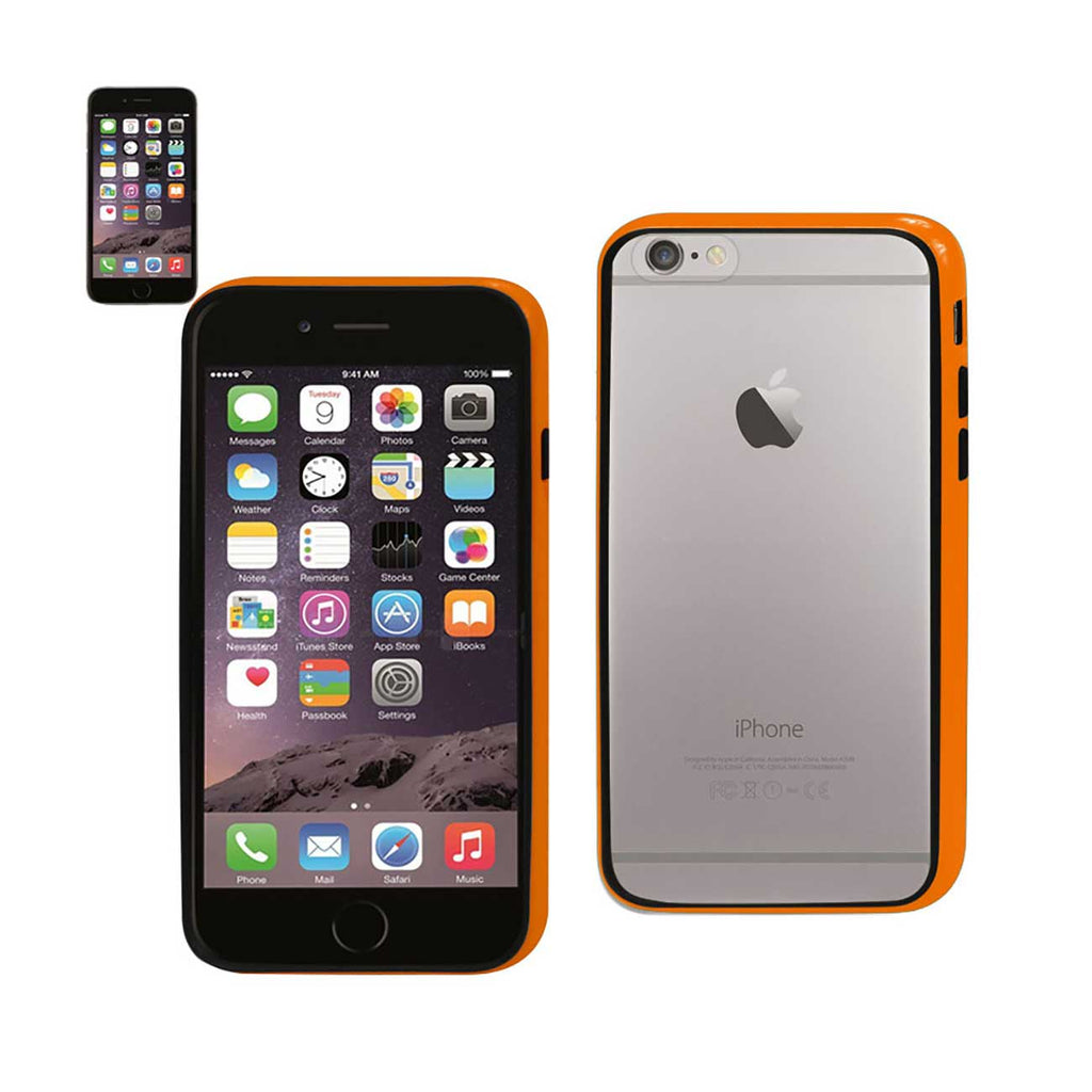 Reiko iPhone 6 Bumper Case with Tempered Glass Screen Protector in Orange | MaxStrata