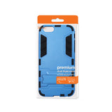 Reiko iPhone 6 Plus Hybrid Metallic Case with Kickstand in Black Blue | MaxStrata