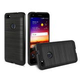 Reiko ZTE Blade X/Z965 Hybrid Metal Brushed Texture Case in Black | MaxStrata