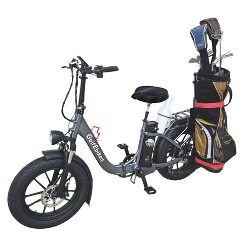 GolfEbikes Golf eBike with Bag Carrier Attachment - UL2849, Foldable & Comfortable Ride | MaxStrata®