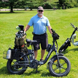 GolfEbikes Golf eBike with Bag Carrier Attachment - UL2849, Foldable & Comfortable Ride | MaxStrata®