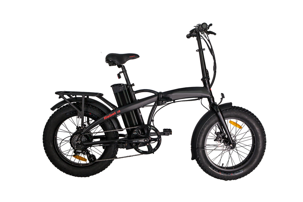 GlareWheel Rebel EB-RE Black Foldable Electric Bike - Up to 28MPH | MaxStrata®