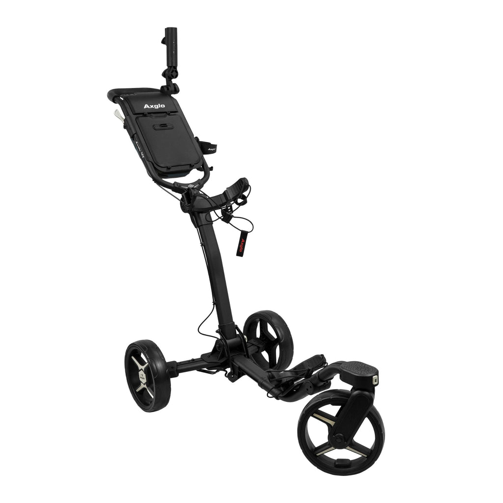 Axglo V3 Golf Push Cart - 3-Wheel - Foldable & Superior Maneuverability | MaxStrata®