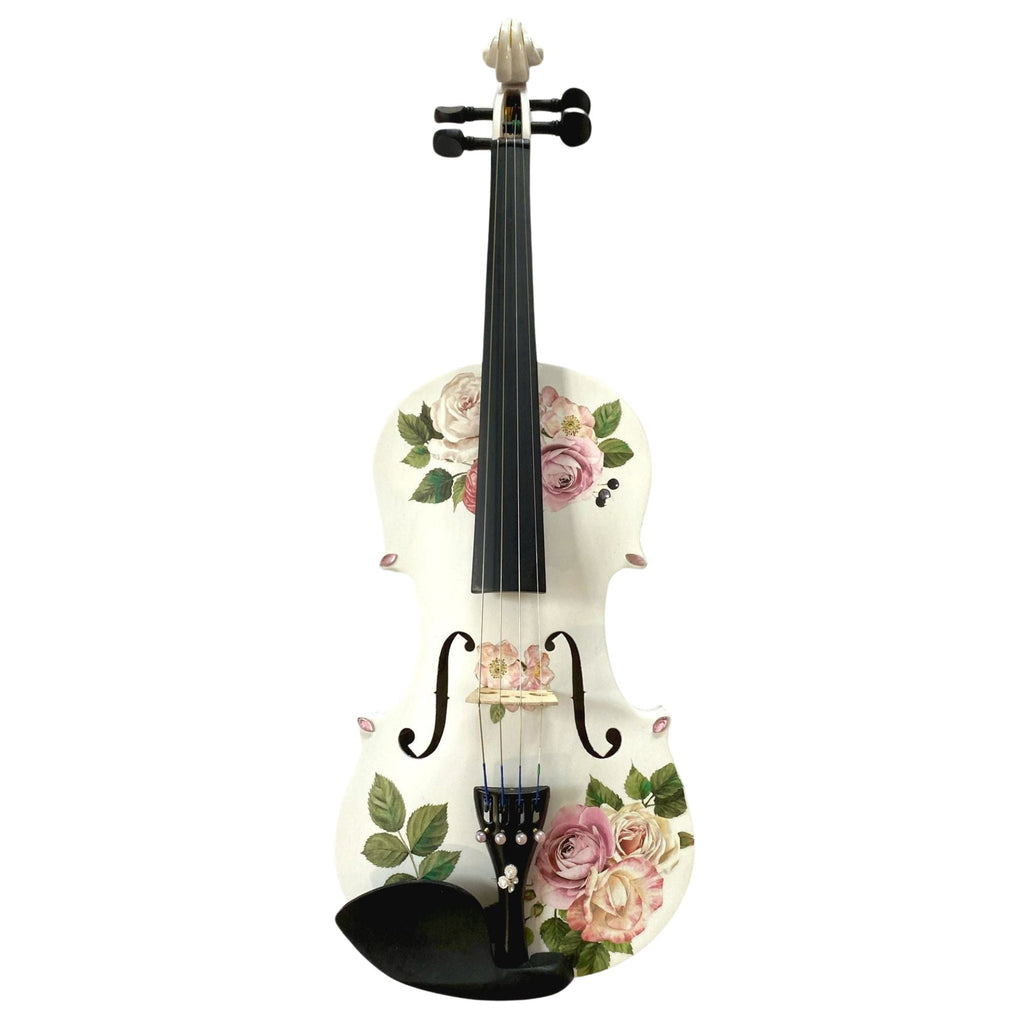 Rozanna’s Violins Rose Delight Violin Outfit with Bejeweled Bow 1/2 | Includes Bow, Rosin, Case & Strings | MaxStrata®