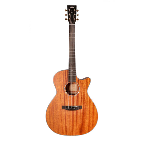 Tyma TG-10ME Grand Auditorium Acoustic-Electric Guitar with Pick Up | Solid Mahogany Top | MaxStrata®
