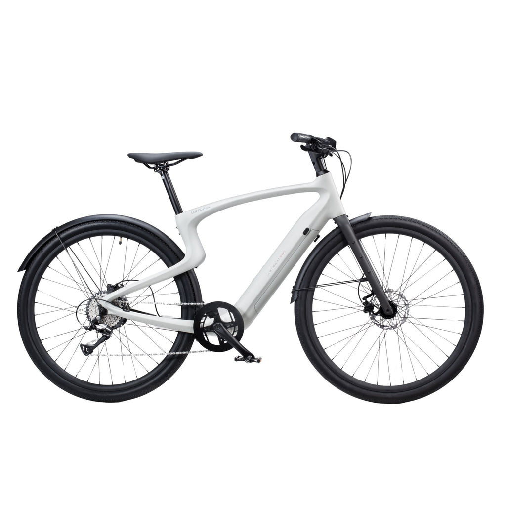 Urtopia Carbon 1 Pro E-Bike | UL 2849 Carbon Fiber eBike, GPS, Fingerprint Lock - White | MaxStrata®