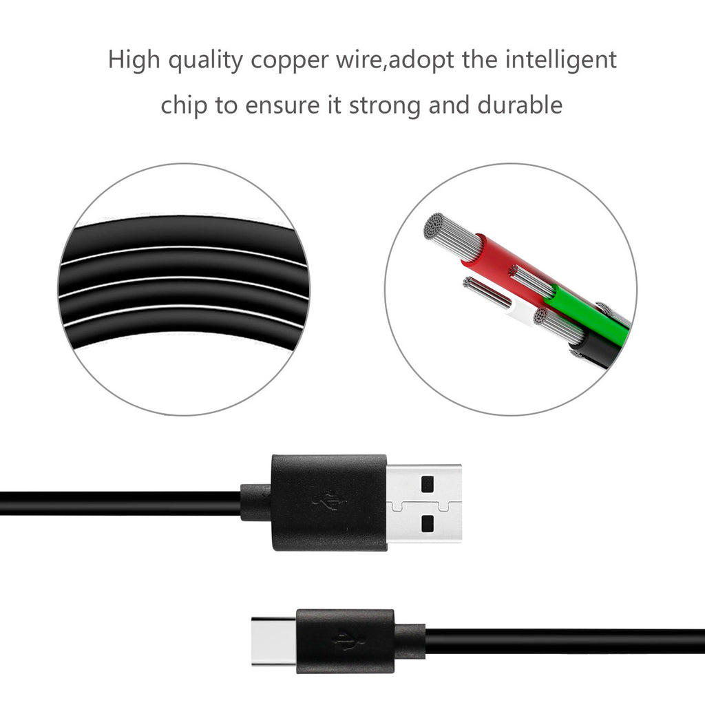 Reiko 3.3Ft PVC Material Type C USB 2.0 Data Cable in Black & Simple Packaging | MaxStrata