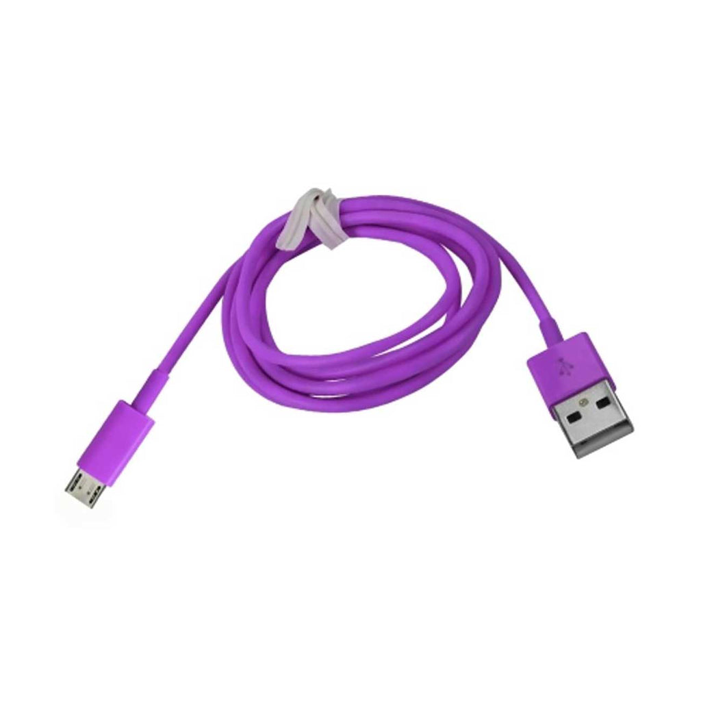 Reiko Micro USB 1 AMP Portable Micro Travel Adapter Charger with Cable in Purple | MaxStrata