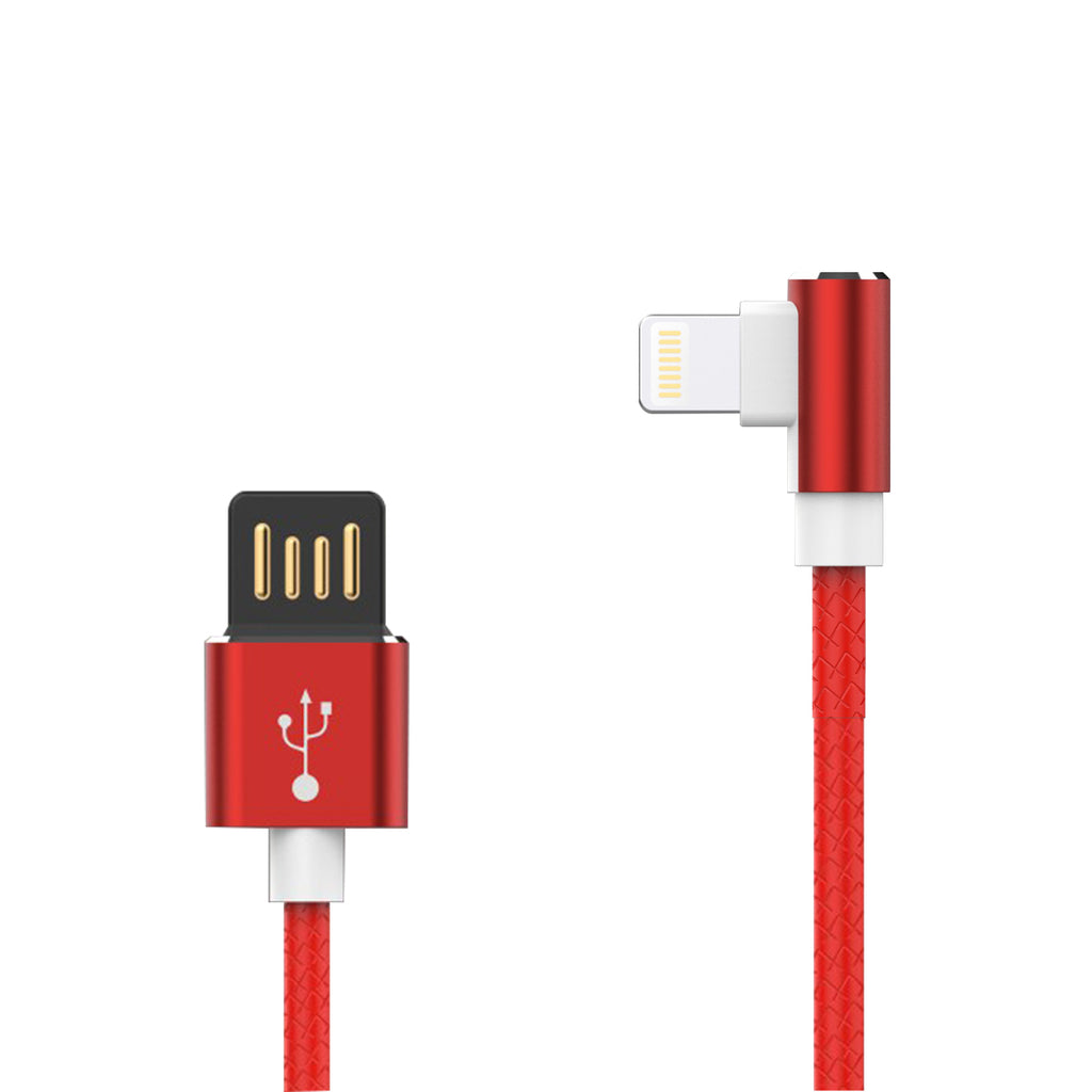 Reiko Moisture 2.6A Premium Full Steel USB to 8-Pin Cable in Red | MaxStrata