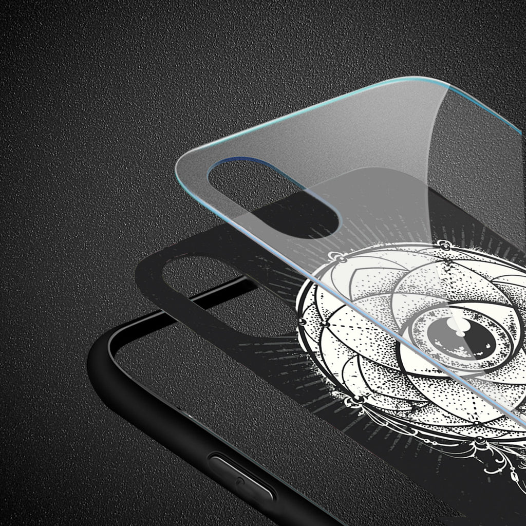 Reiko iPhone XS Max Hard Glass Design TPU Case with Dreamcatcher Design in Black | MaxStrata